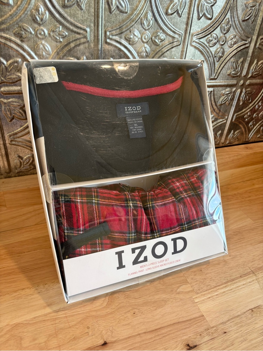 Izod Plaid Long-Sleeve Mens XL Sleep Set New in Box Fleece